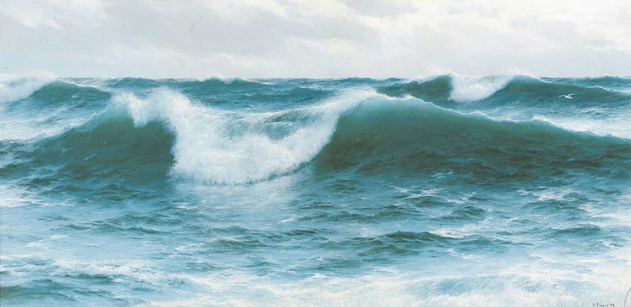 SERENDIPITP Vintage Picture Print on Canvas Wall Art Poster Crashing Waves by David Artwork Print Poster for Wall Decor 60x90cm