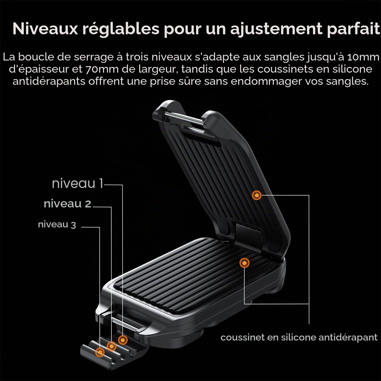 ULANZI Clip de sangle pour sac à dos d'appareil photo, avec système de déverrouillage rapide, compatible avec plaques UKA-QR, pour Sony, Nikon, Fuji, support pour caméra d'action DSLR, supporte