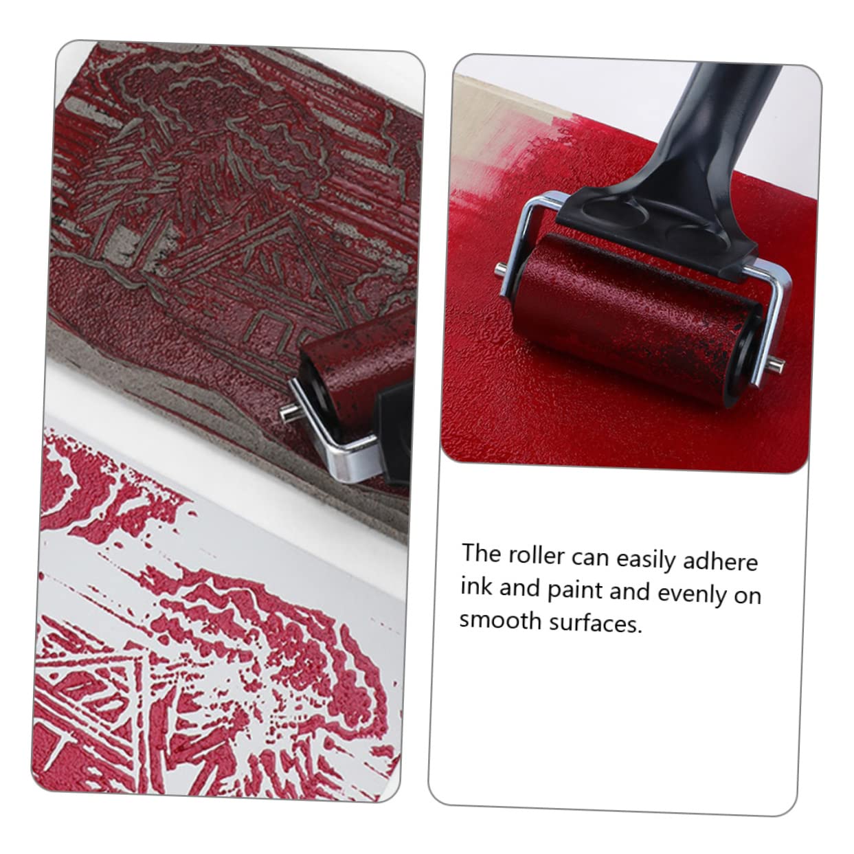 OSALADI 2pcs Roller Printmaking Tool Rubber Roller Portable for Painting Scrapbooking Engraving