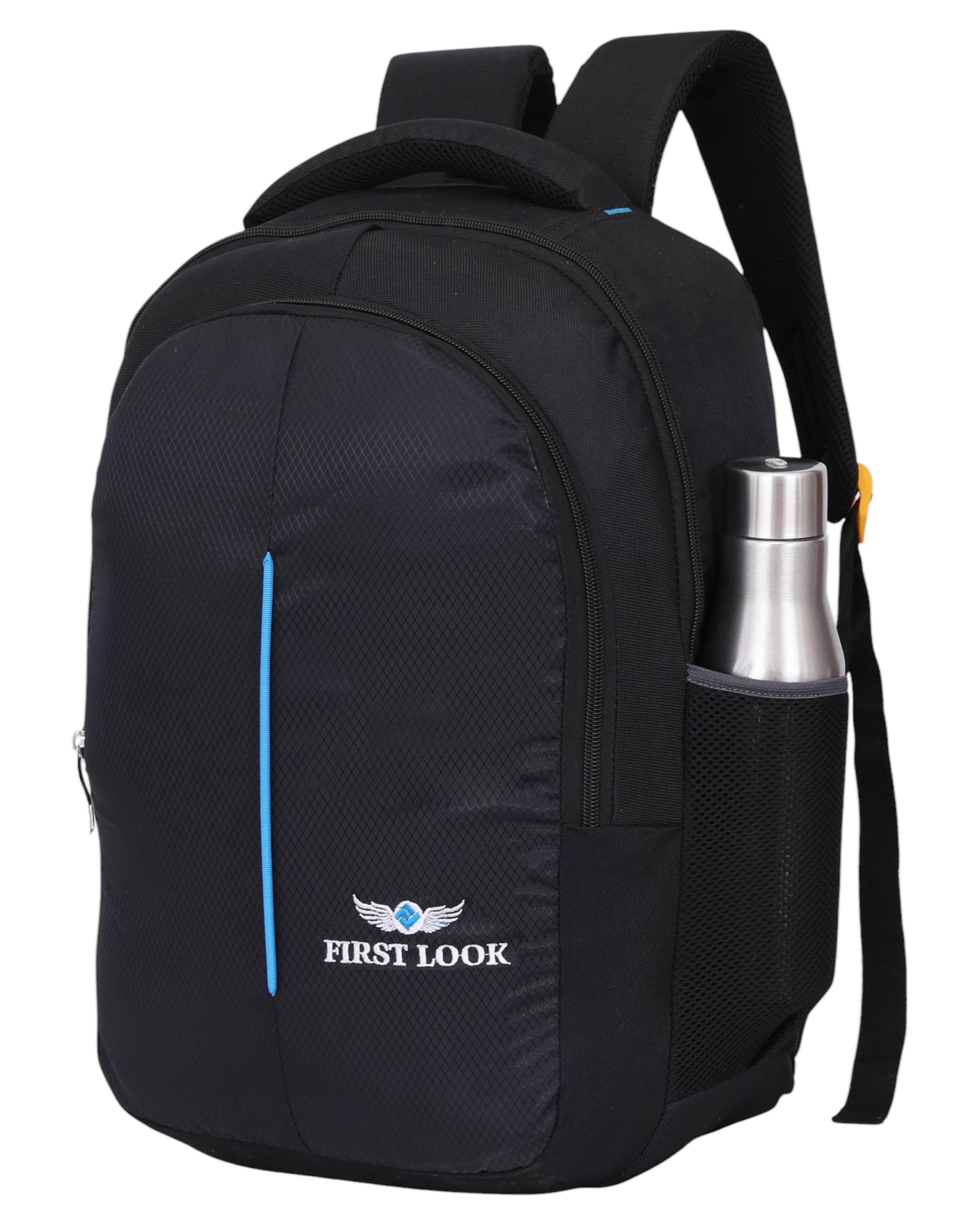 Casual Laptop Backpack 28–30 L | 2 Main Compartments | Water Resistant | Durable Fabric Construction | Bottle Pocket | College, Office & Travel Backpack for Men & Women, Black-image-45