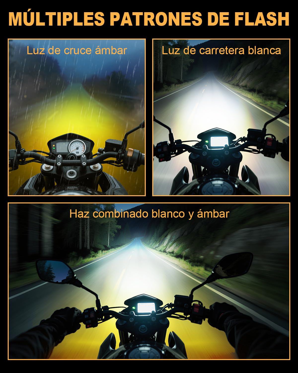 Dinfu 30W Faro adicional LED para motocicleta - Focos antiniebla LED redondos 9V-60V, IP68, con 3 patrones de parpadeo y 2 soportes de montaje para motocicleta, ATV, UTV, moto de tierra, 4x4