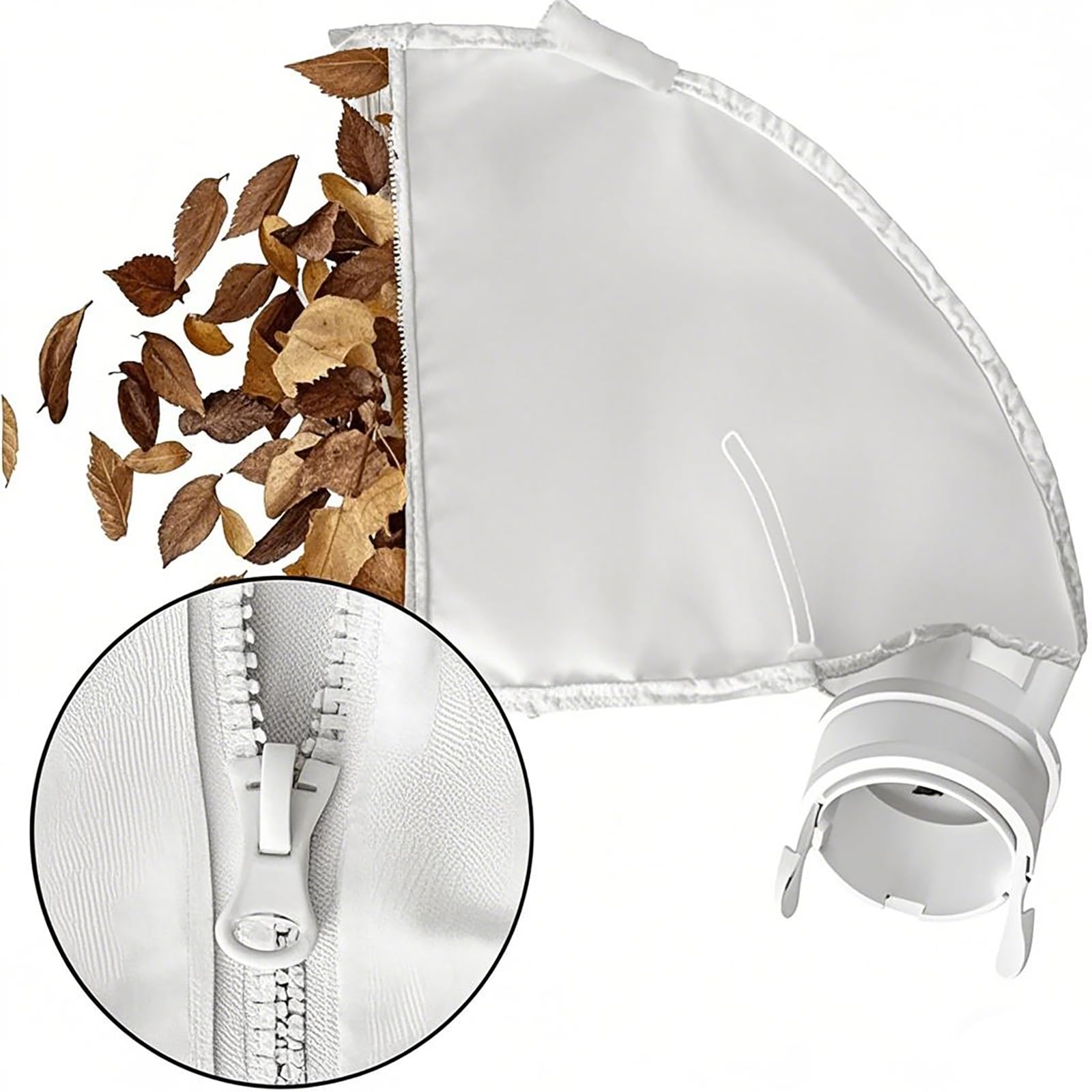 FAMKIT Lot de 2 sacs filtrants zippés de rechange pour Polaris 380, fermeture éclair à 360 degrés Blanc