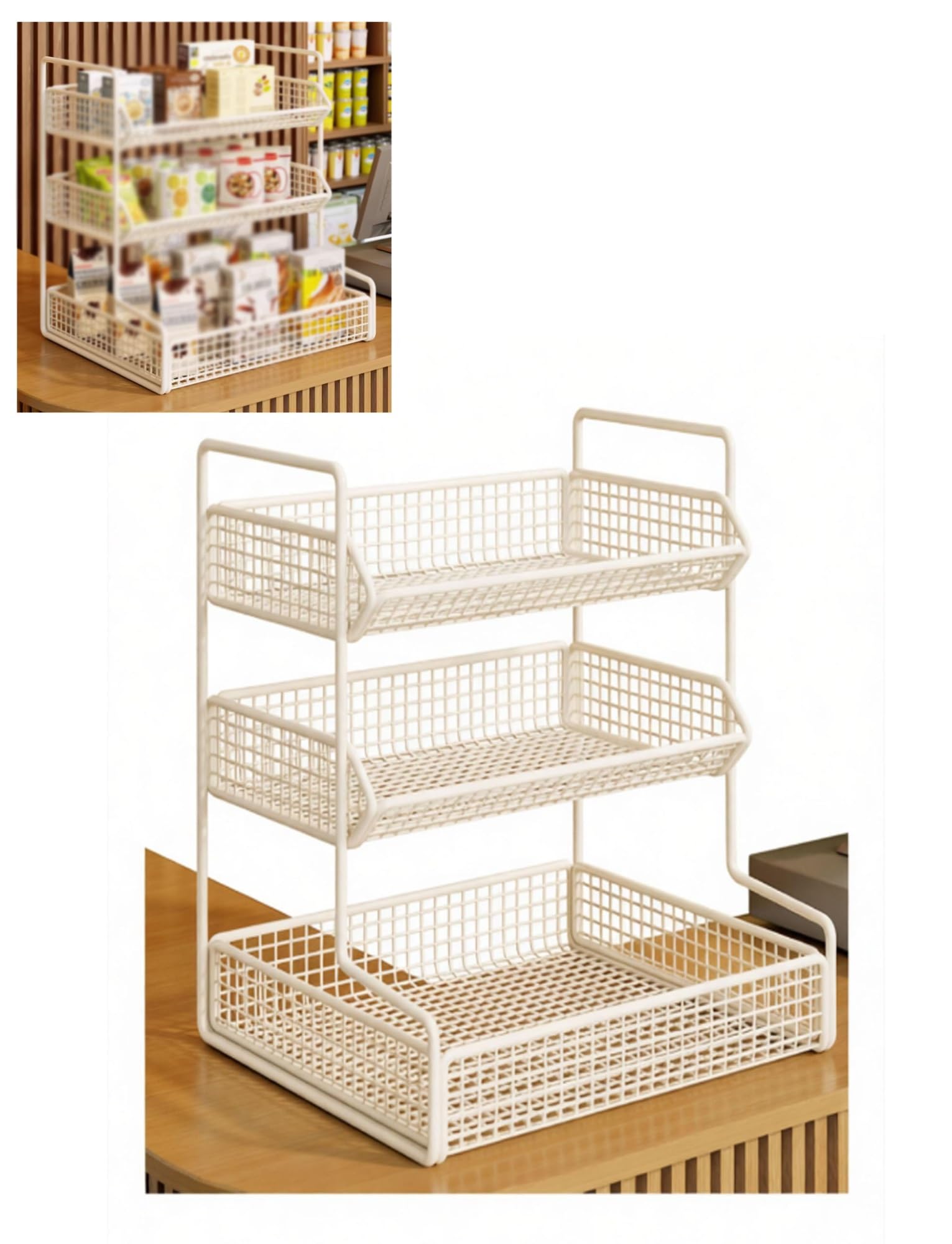 Boissons et collations impeccables grâce à cet organiseur de bureau en métal durable