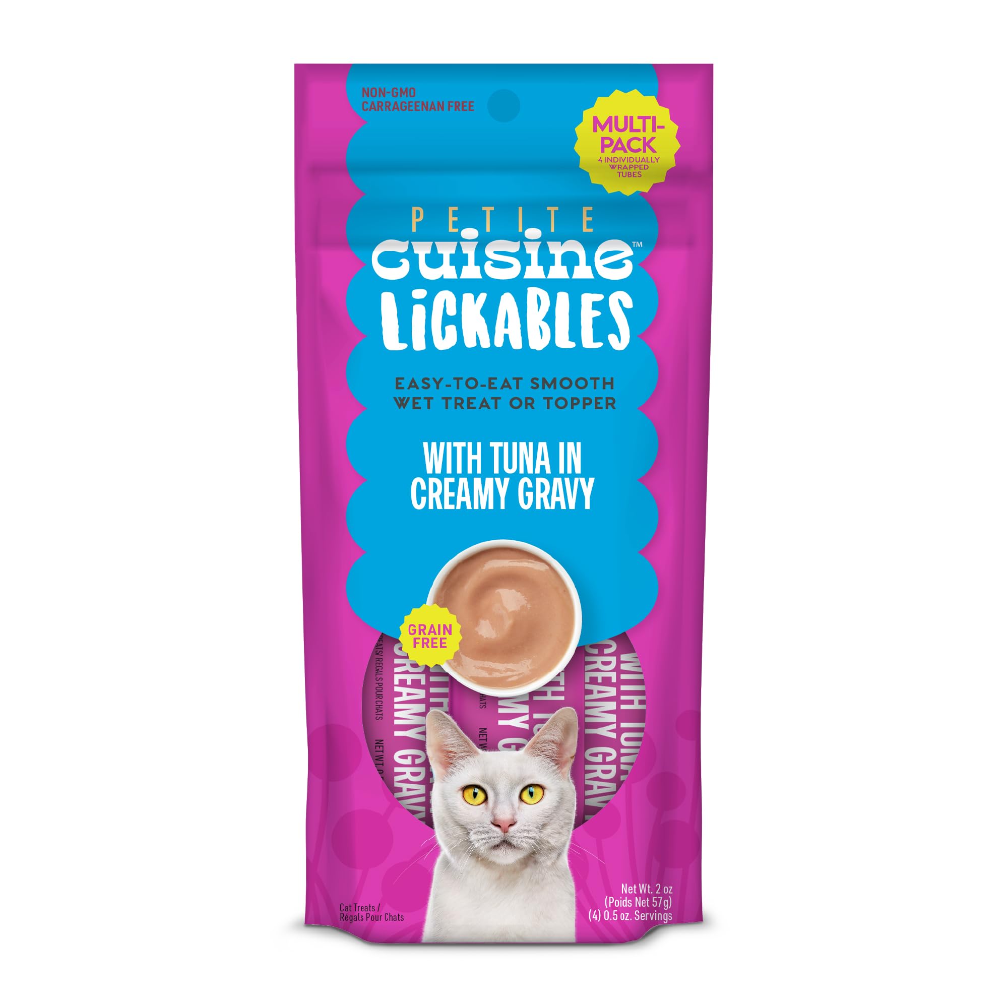PETITE CUISINE Lickables Wet Cat Food, Tuna in Creamy Gravy, 2 oz. Pouch (12 Count)