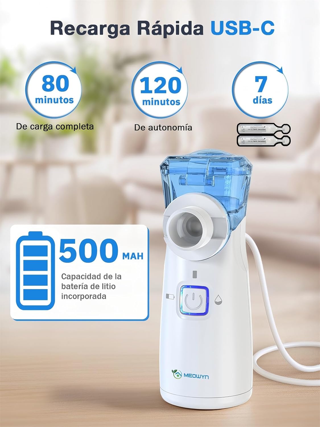 Nebulizador Meowyn - Recargable USB-C