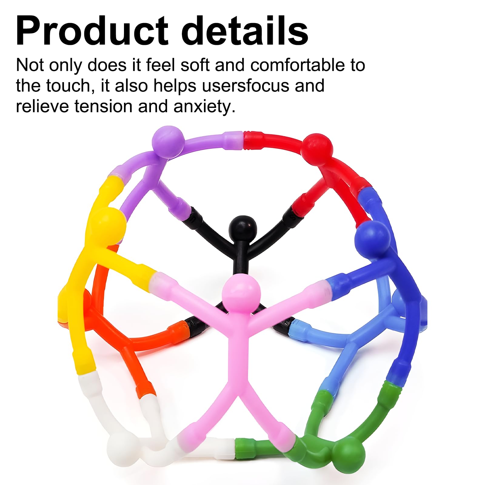 10 Pack Fridge Magnetic Men, Multipurpose Magnetic Fidget Travel Toys, Mini Magnetic People, Colorful Flexible Rubber Magnets - Image 4