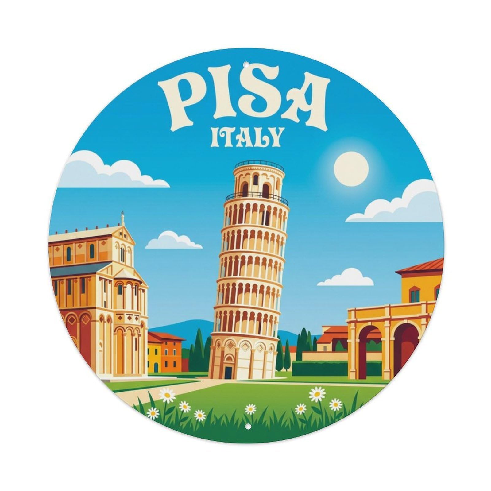 Galvaxio Style Retro Travel Italy Pisa Metal Tin Sign