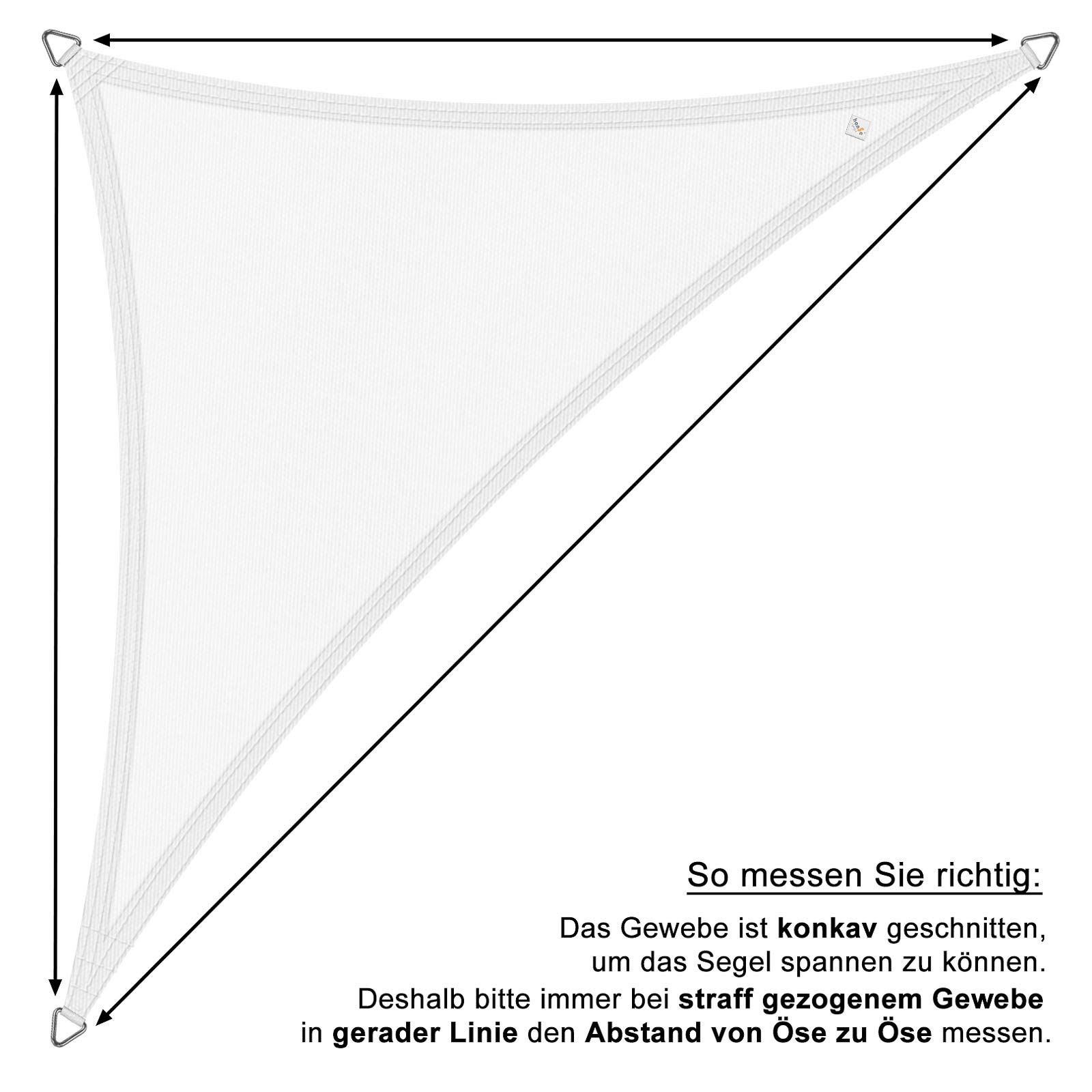 hanSe Sonnensegel rechteckig, Segeltuch Rechteck, 3x5m in Sand, aus Polyester, wetterbeständig, mit UV Schutz und Sonnenschutz, für Garten, Balkon und Terrasse