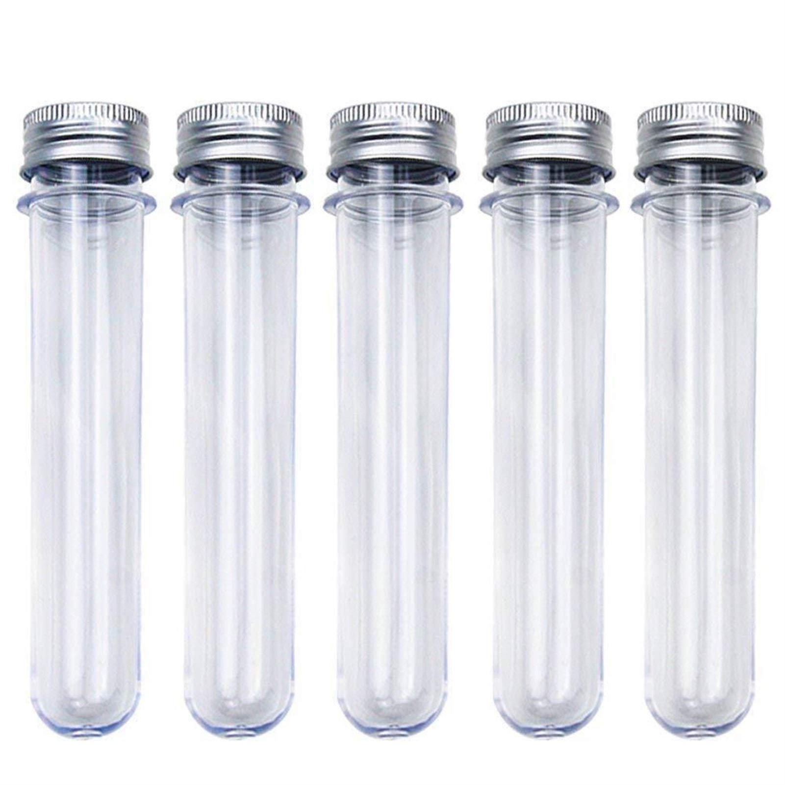 25 sztuk 30ml doskonałe plastikowe przezroczyste probówki z aluminiową zakrętką butelki przybory szkolne sprzęt laboratoryjny 25x110mm szkło laboratoryjne