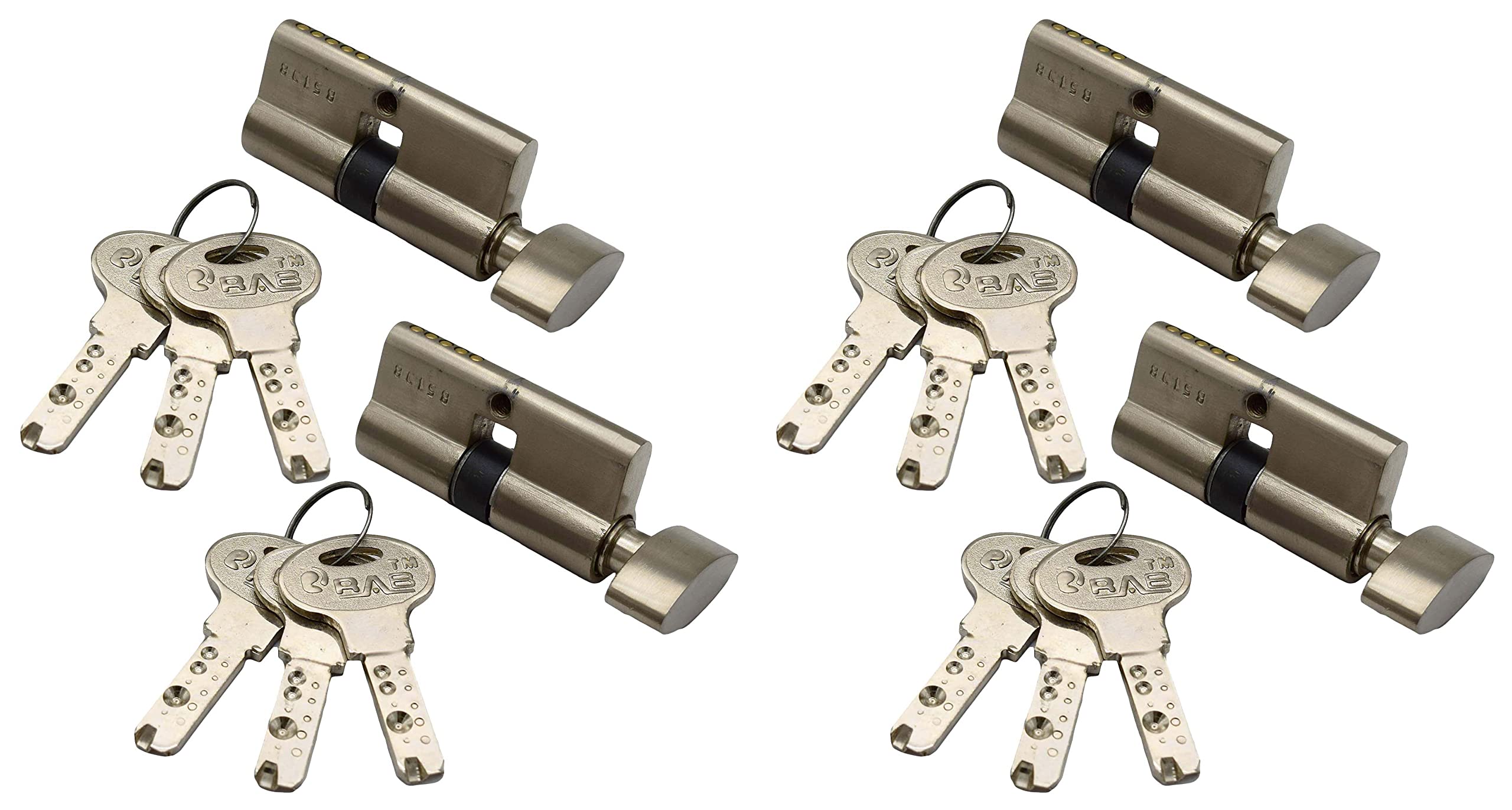 RAB Sliding Lock Stainless Steel Door Cylinder Lock Silver Pack Of 4 (Code:- 1 Side Ultra, with Keys, 60mm). (B09SHRTTYT) Amazon Price History, Amazon Price Tracker