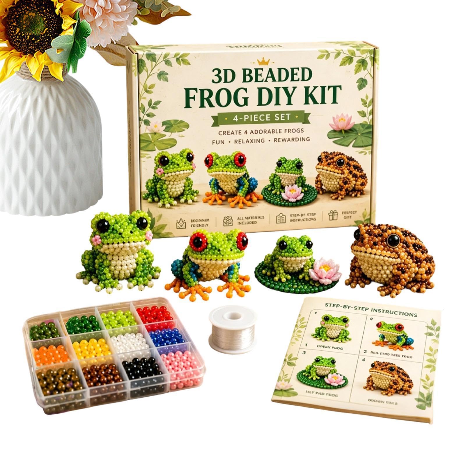 Kit para crear abalorios de rana DIY con 4 piezas de decoración 8