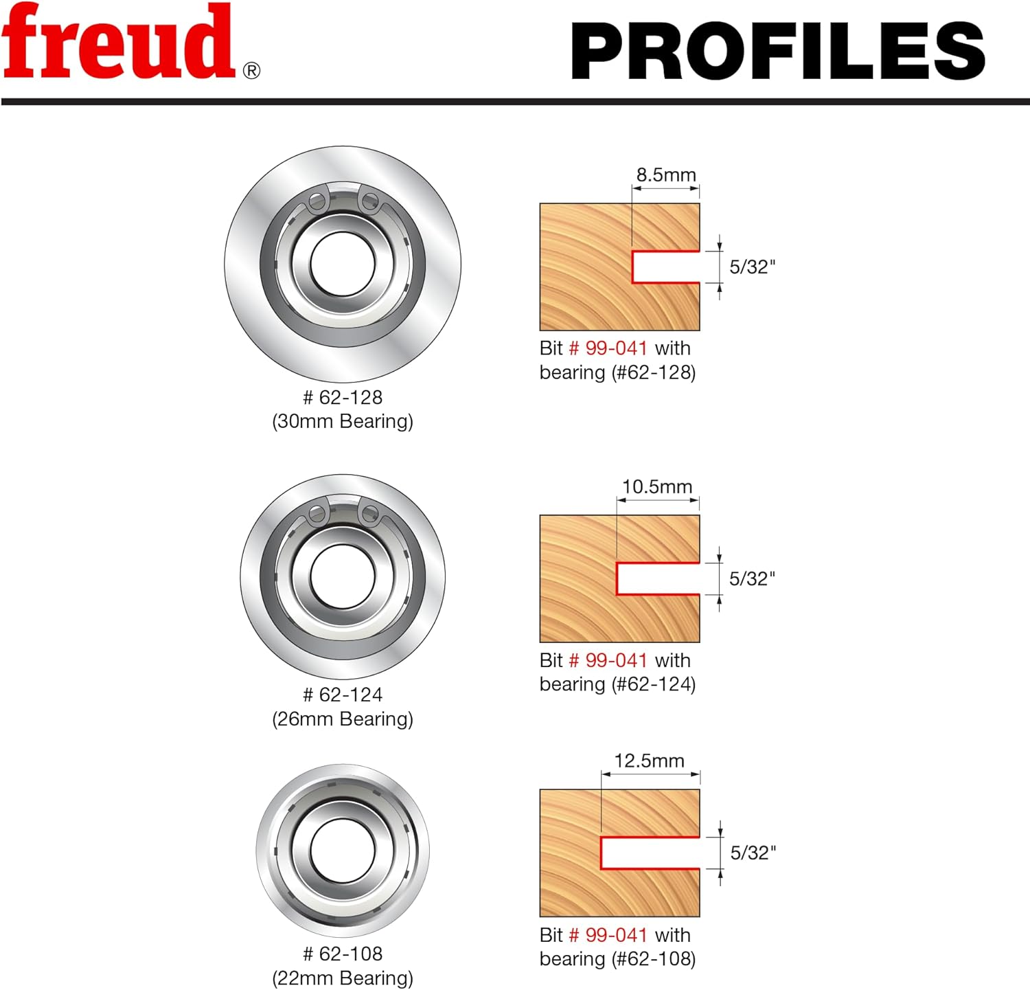 Freud 99-041: 1-27/32" (Dia.) Biscuit Joining Set with 1/2" Shank