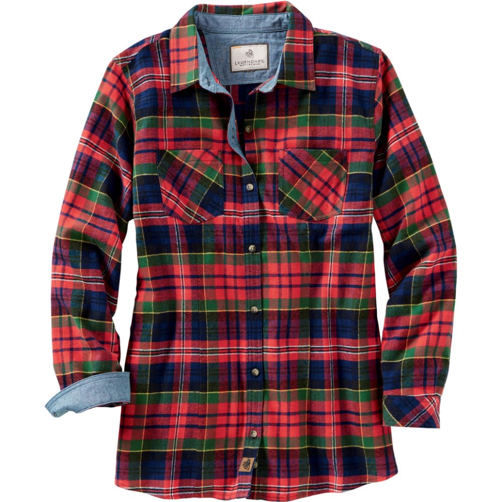 Legendary Whitetails Women's Standard Cottage Escape Flannel Shirt, Holly Berry, XX-Large