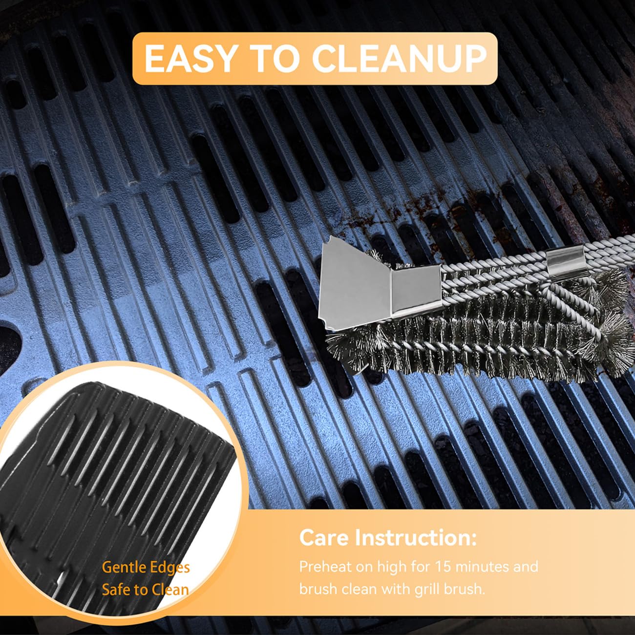 32cm x 21.6cm Gusseisen Grillroste für Weber Q100, Q1000, Q120, Q1200, Q140, Q1400 Gasgrill，7644 7582 Ersatzteile Gusseisen Grillplatten für Weber Baby Q Gasgrill