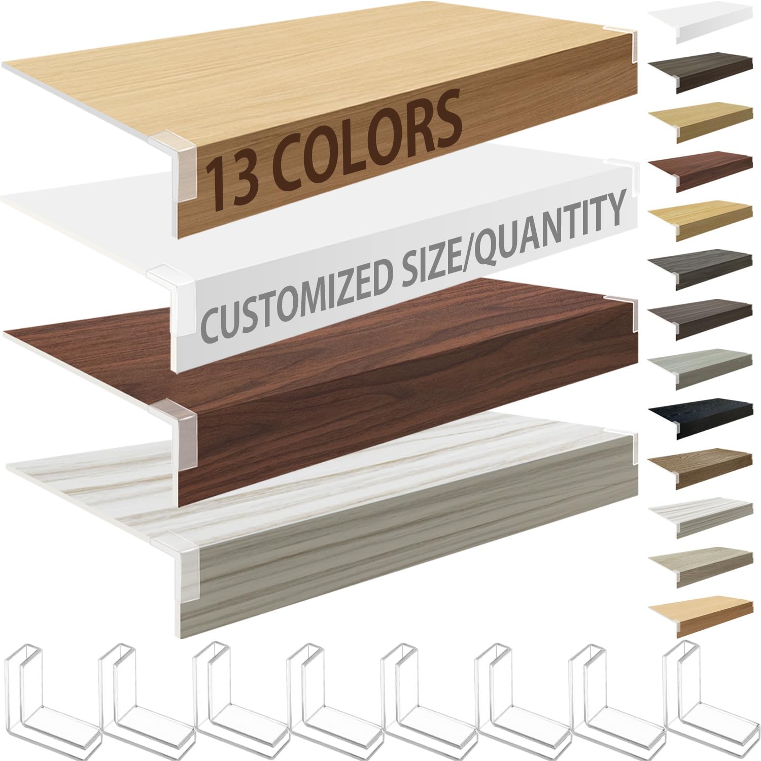 4 Pcs Wire Rack Covers for Pantry, Custom Size/Quantity/Color PVC Wire Shelf Cover, Removable Closet Decoration Shelf Liners (Not Wood) for Kitchen