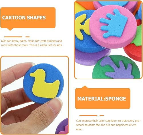 Miniatura 4 de BESPORTBLE 36 esponjas de pintura de EVA, esponja de pintura de espuma para dibujo, esponjas de aprendizaje temprano, esponja de pintura para
