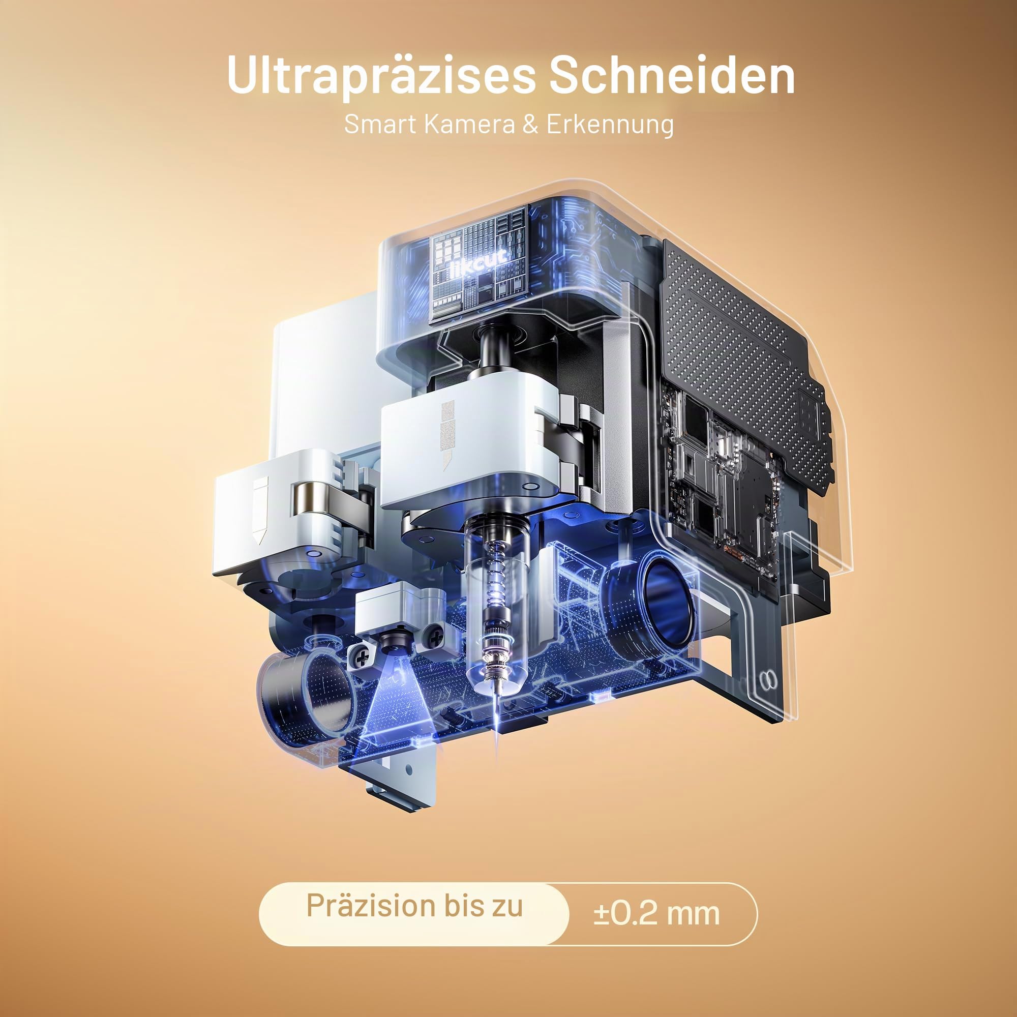 Likcut Schneideplotter 30,5 cm – A3 Plottermaschine Cutter Machine Smart Sticker Maker mit Print-Then-Cut, All-in-One Starter-Set für Vinylfolie & Sticker, Ideal für Deko, Etiketten & Geschenke, Blau