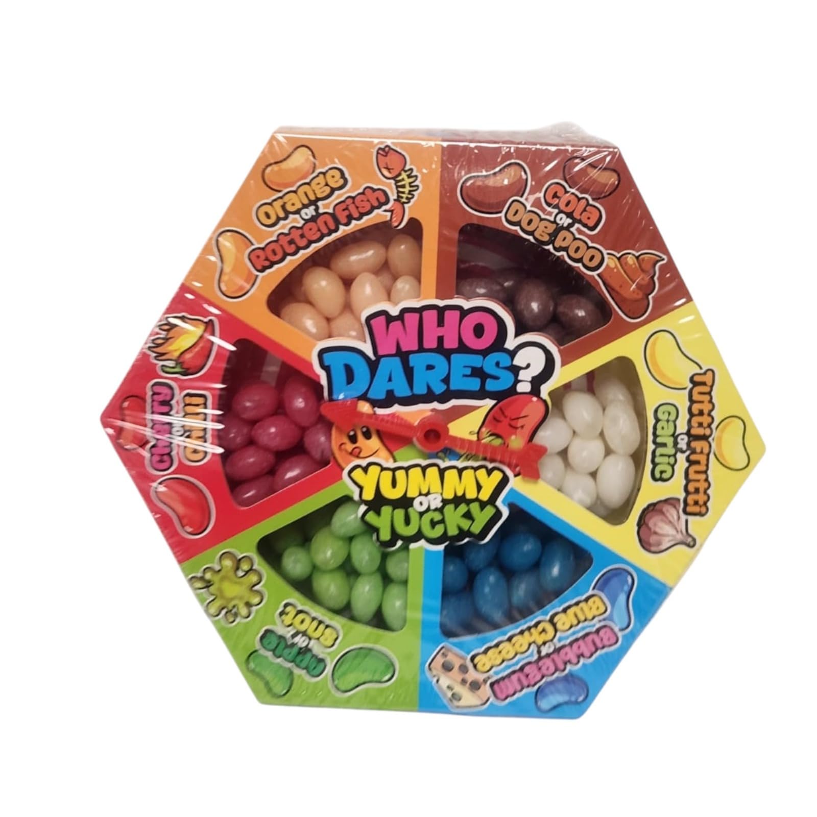 Who Dares? Jelly Bean Game - Yummy or Yucky Flavours Candies, Xmas Fun with Spin Wheel Activity120 Grams Pack Of 1(Pack Of 1)