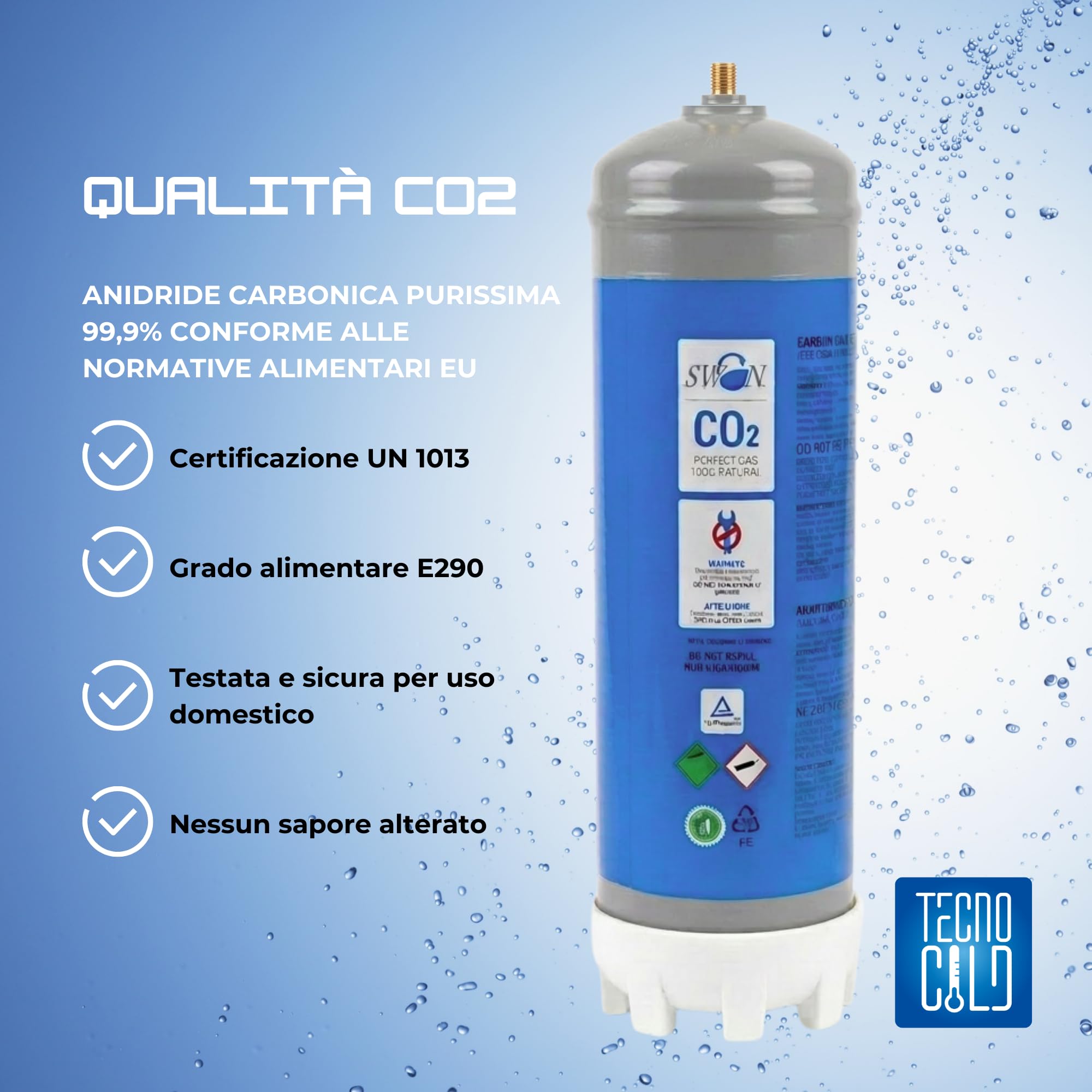Bombola CO2 1200 g Alimentare E290 per Gasatore Acqua Frizzante – Attacco Universale M11x1 – 4 Bombole CO2 Monouso Alta Capacità