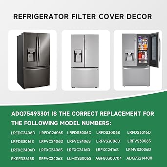 ADQ75493301 Refrigerator Fresh Air Filter Cover Air Filter Cover Replacement Compatible with LG Refrigerator Parts LRMVS3006S LRFDS3016S LRMDS3006D LRMVC2306S LRFDS3016D LRFXC2416S LRFXC2416D LRMDS300