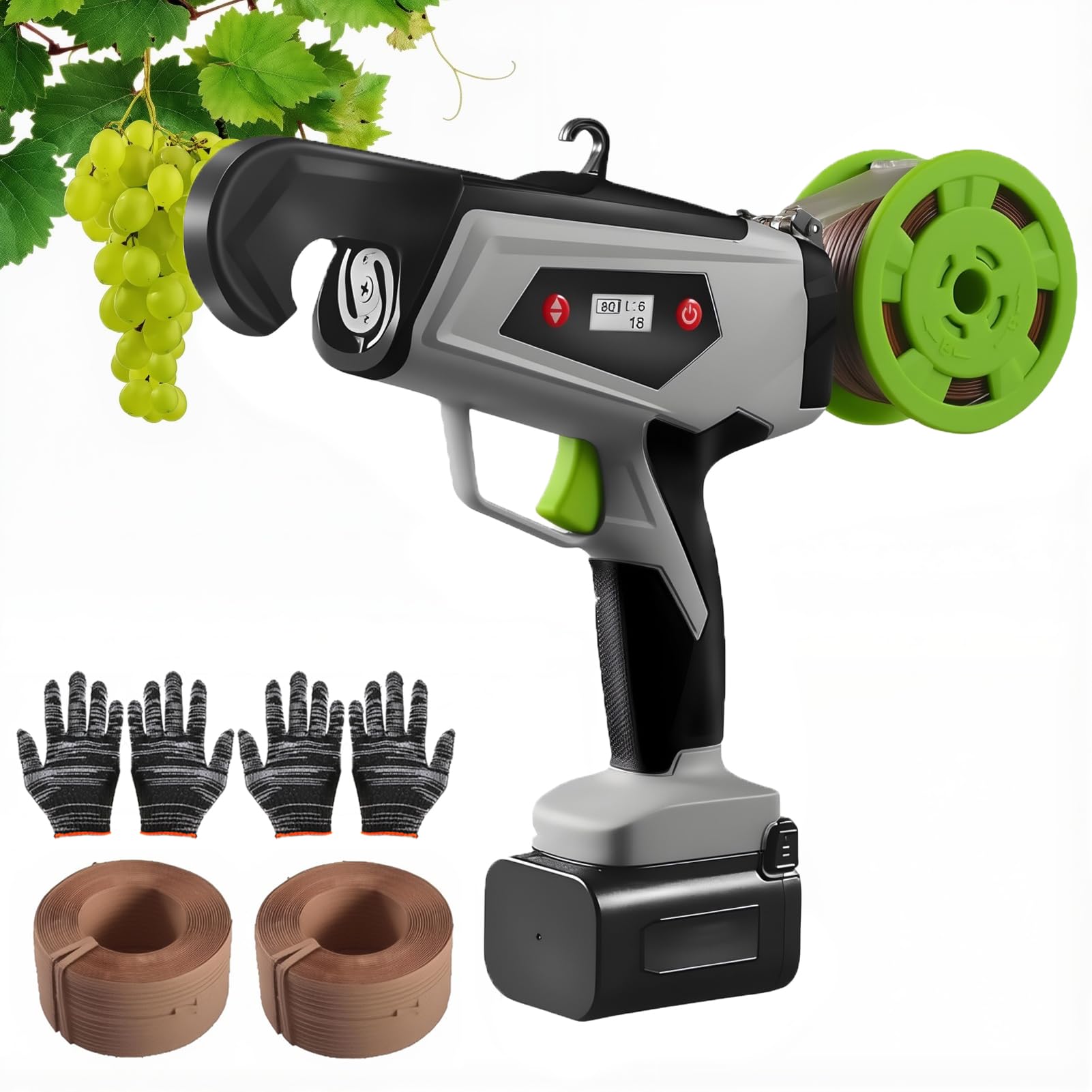 Machine électrique à attacher les plantes avec sélecteur 6 vitesses pour vigne et jardin