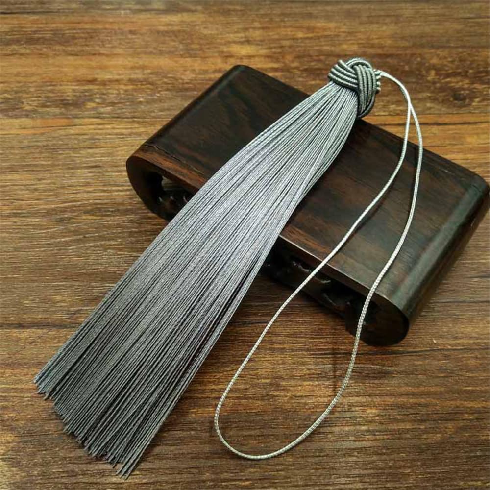 10 Pieces 15cm Silky Soft Tassels Mini Craft Tassels Small Tassel Pendant Decorative Key Tassels Handmade Tassel Key Chain Gifts Tiny Tassels for Earrings Souvenir Bookmarks DIY Craft (Grey) — image 1