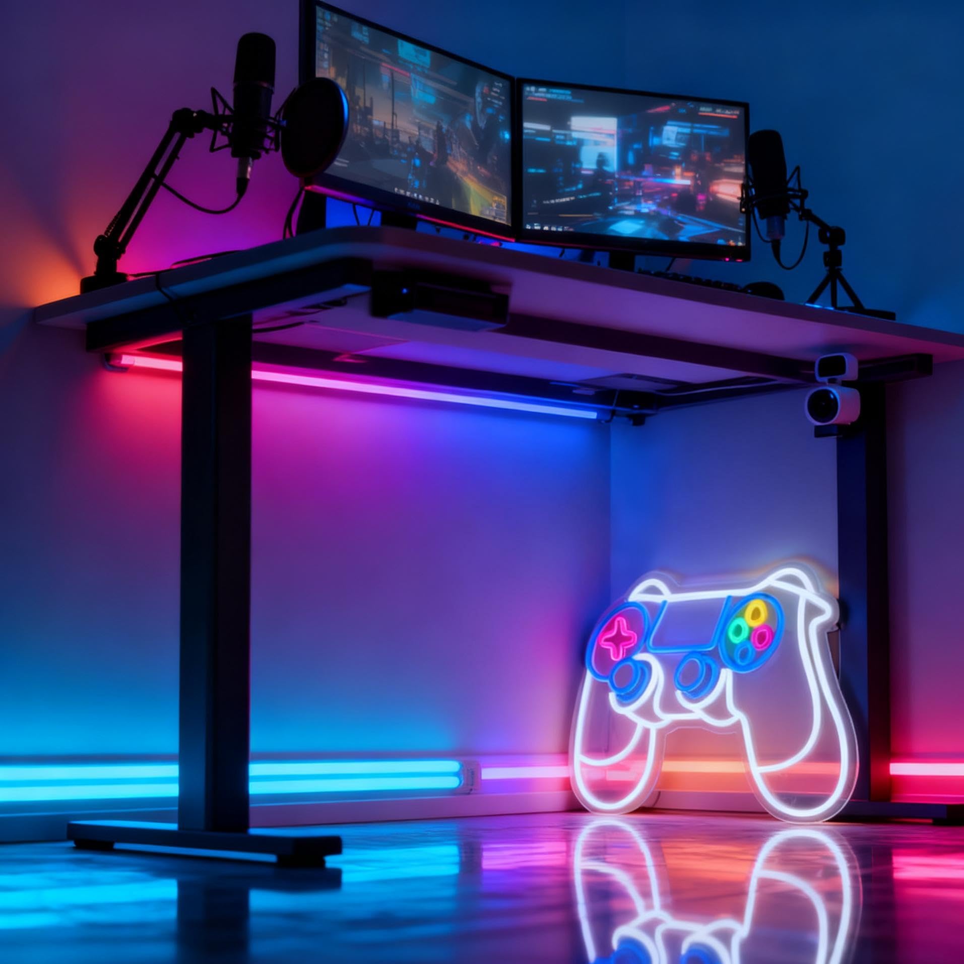 Cartello al neon con controller di gioco, luce al neon decorativa alimentata tramite USB, per sala da gioco, adolescenti, ragazzi, ragazze, camera da letto, soggiorno, tavolo da parete, decorazione a