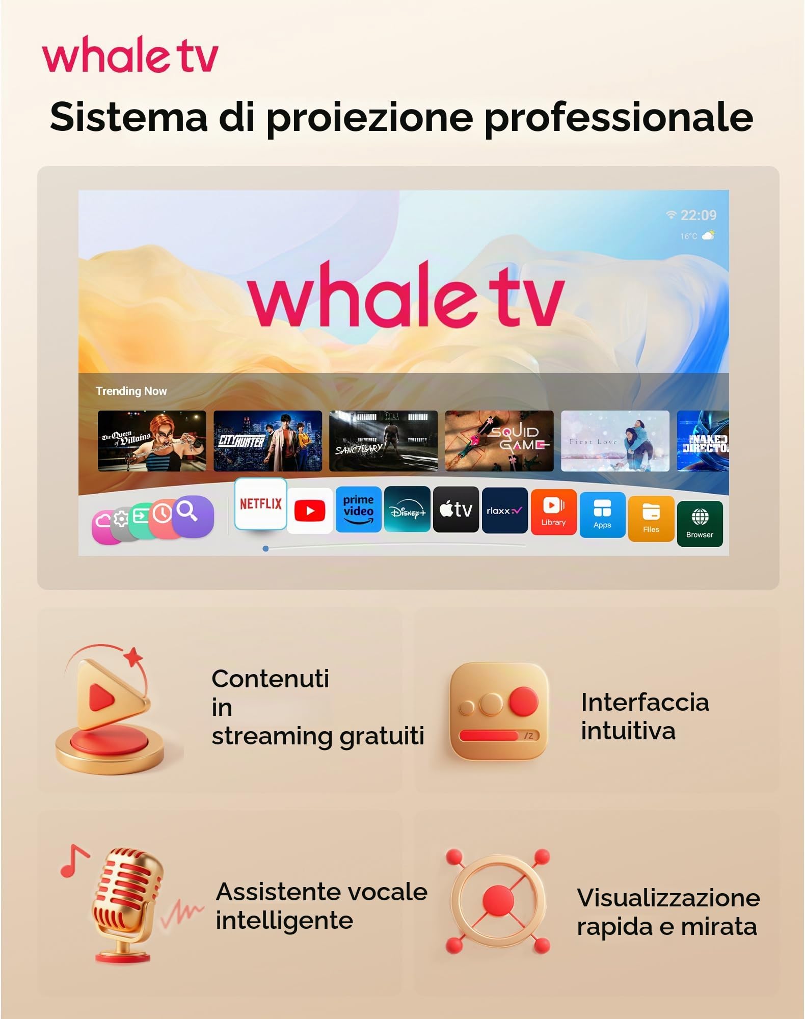 Xgody Gimbal N6 Pro Proiettore Videoproiettore Compatibile con Netflix, FHD 1080P Nativo Bluetooth, Calibrazione automatica dello schermo e controllo vocale, 700 ANSI Luminosità, WiFi 6