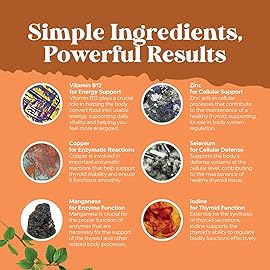 Natures Craft Vegan Thyroid Gummies with Sea Moss - Thyroid Support Gummies for Comprehensive Support for Men and Women with Iodine Selenium and Other Potent Vitamins - Gelatin-Free Non-GMO 120