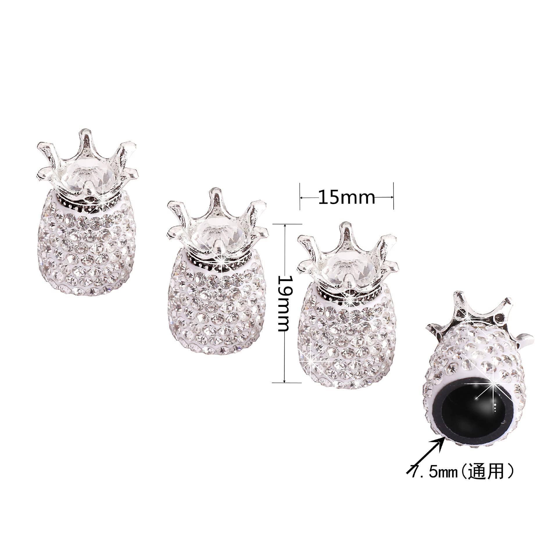 Tappi valvola, Tappi parapolvere per valvola per pneumatici in cristallo auto Tappi per valvola creativi con strass diamantati Tappi per stelo valvola Bling Bling Accessori auto per auto Camion SUV
