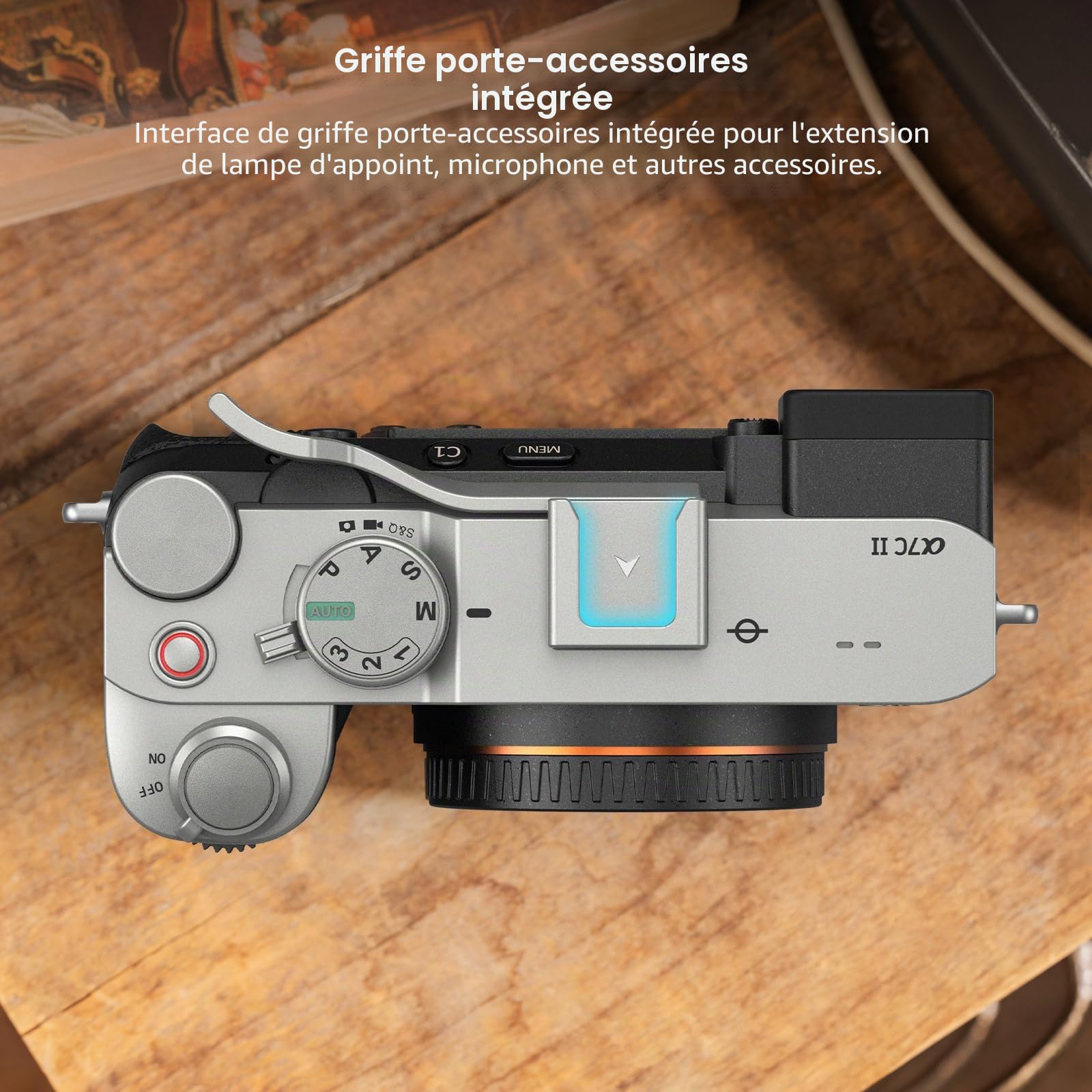 SMALLRGI Cold Shoe Poignée de Pouce pour Sony Alpha 7C II/Alpha 7CR / Alpha 7C, Design Ergonomique, Griffe Froide Intégrée, pour Lumière, Microphone, Poids Seulement 8 g (Argent) - 4818