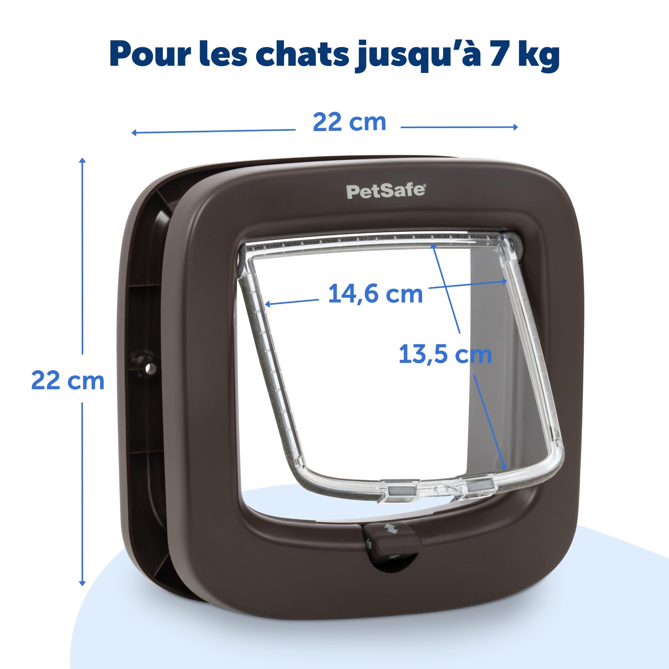 PetSafe - Chatière Manuelle - Système à 4 Options de Fermeture, Économique, Installation Facile - Marron