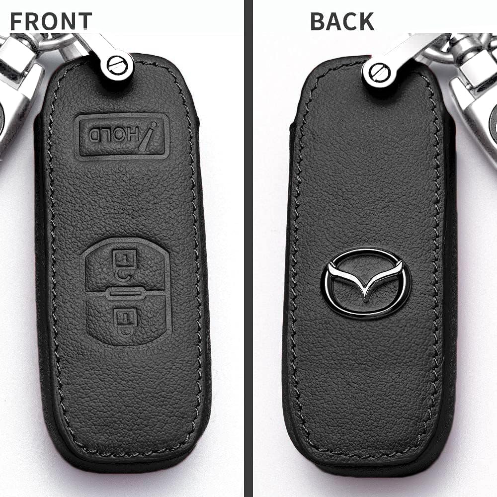 Car Key Fob Case for Mazda 6 CX-5 CX-30 CX-9 Mazda 3 Mazda 3 Hatchback 2019-20224 Buttons Car key,(3 Button),Style A: Black