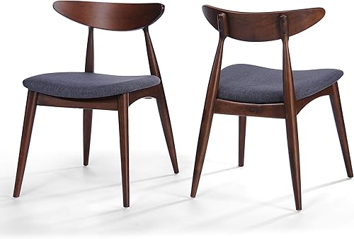 Christopher Knight Home Barron - Sillas de comedor de tela, juego de 2 piezas, color carbón
