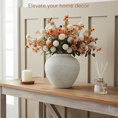 Miniatura 10 de Florero de bolsa de papel arrugado de cerámica, jarrón genial para ramo de flores de Lego, florero ancho para flores, florero grande, florero