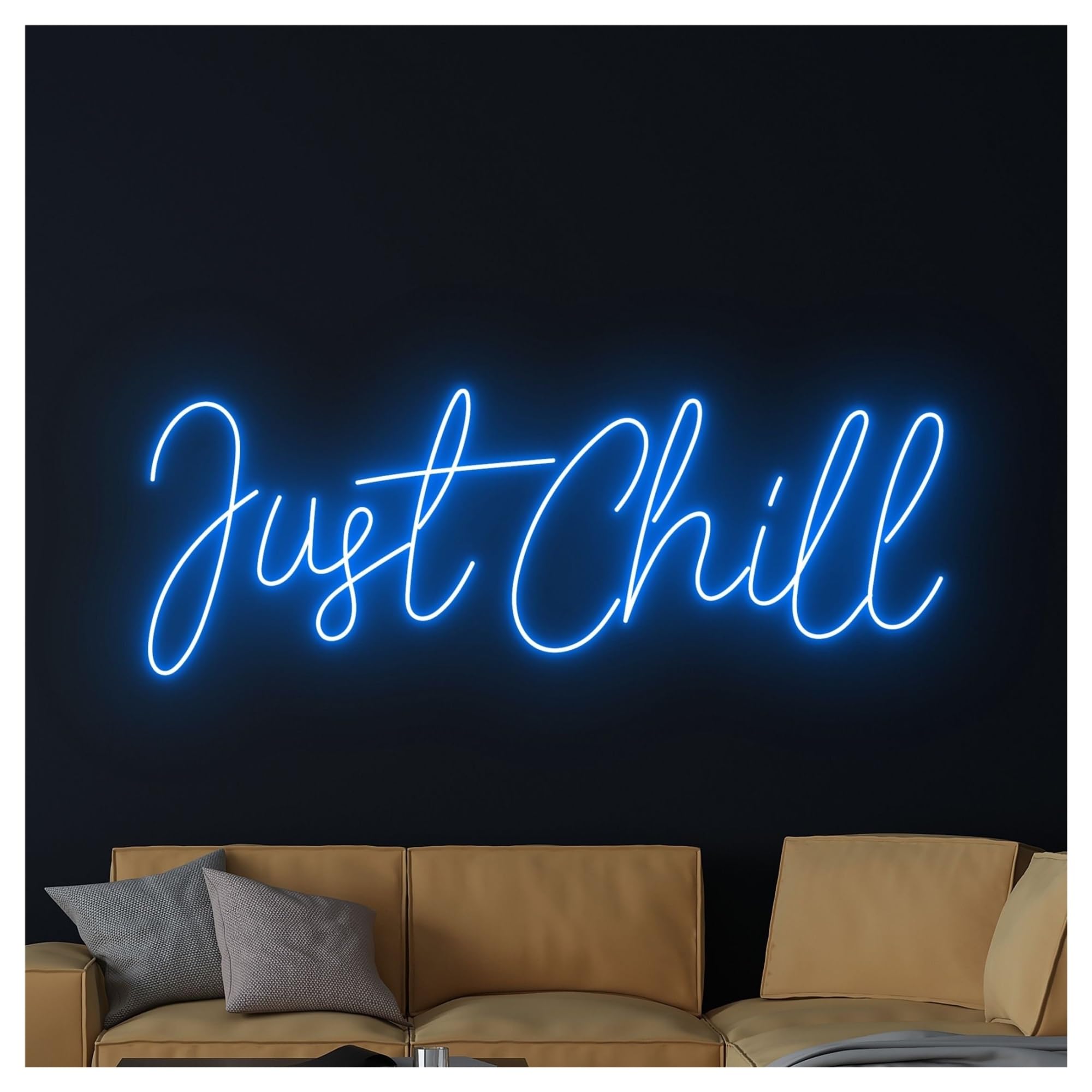 XENITE Luces Art Decoration Christmas Letrero De Neón Just Chill Con Luz LED Regulable Para Tienda, Sala De Estar, Dormitorio, Bar, Club, Fiesta, Decoración De Pared, 45cm