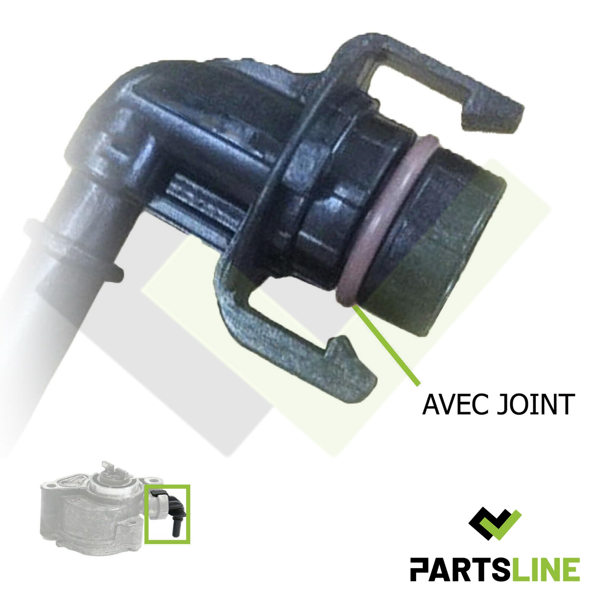 Partsline Raccord de Pompe à Vide de Freinage compatible avec les motorisations 1.6 D Multijet HDI TDCI MZ-CD - 9660058480 456570