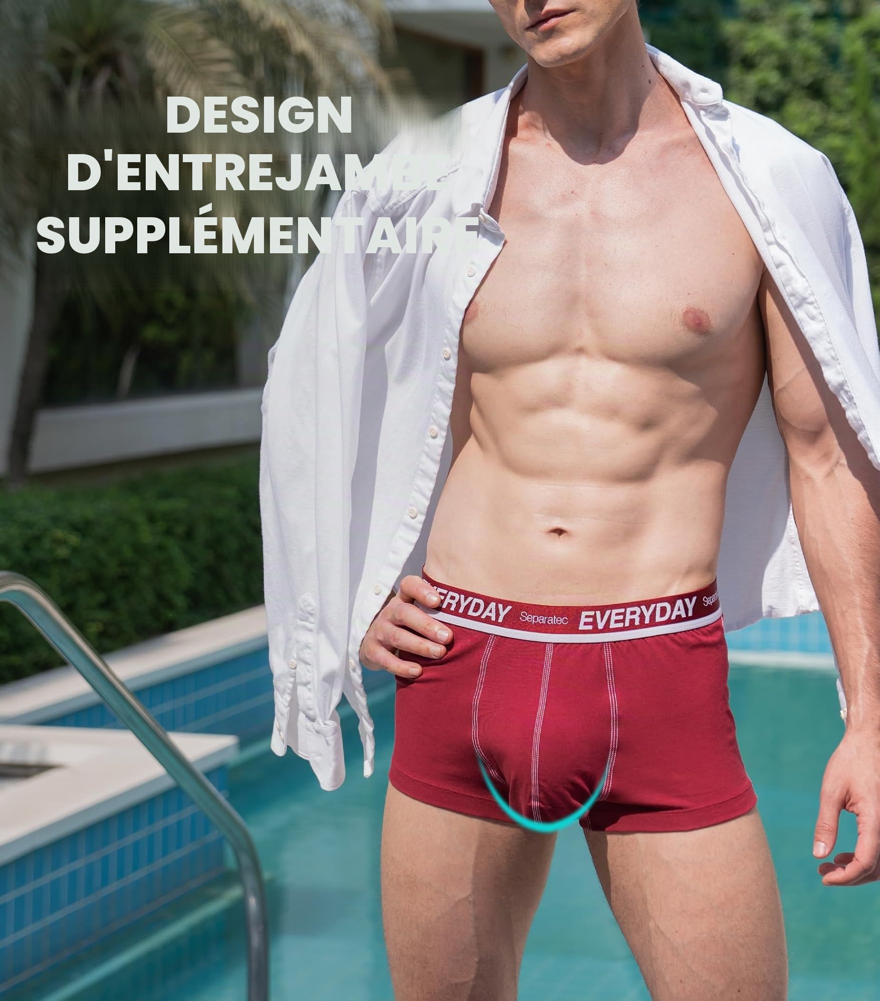 Separatec Boxer pour Hommes Coton Peigné Soutenant Double Poche Caleçons Poches Indépendantes Antimicrobienne Évacuation de l'humidité Respirant Slip Confort Homme Slips Multipack