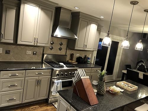 Miniatura 5 de Westablize Paquete de 2 tiradores de barra de gabinete de 5 pulgadas de 5.039 in, manijas moleteadas doradas y negras para tiradores de cajones