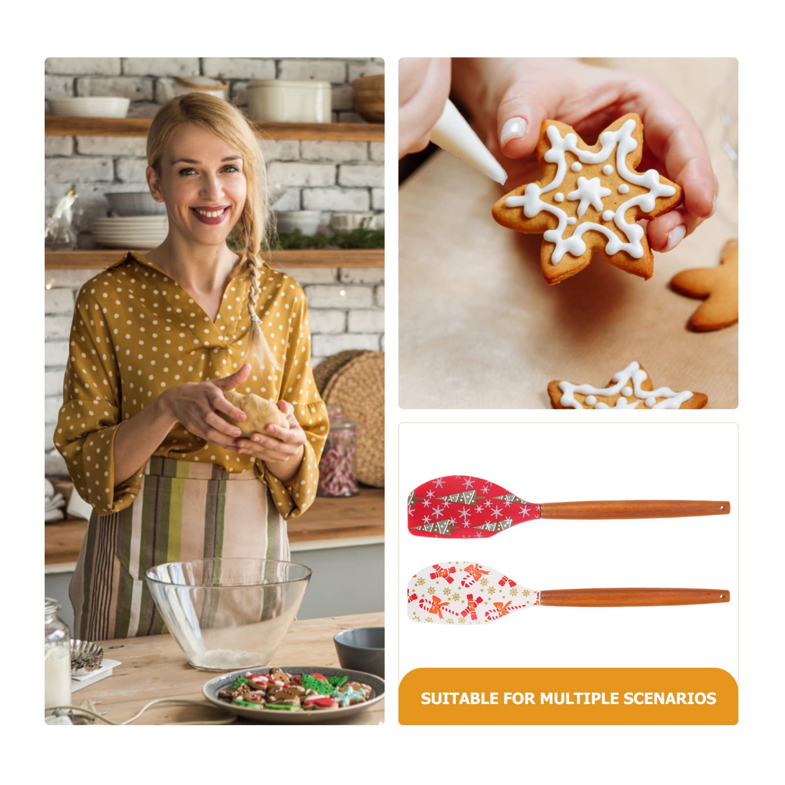 Alipis 8stücke Teiliges Backutensil Professioneller Teigschaber Und Spatel Für Backen Zuhause Für Weihnachtsgebäck Und Kuchenverzierung Rote Weihnachtsbaum Und Weiße