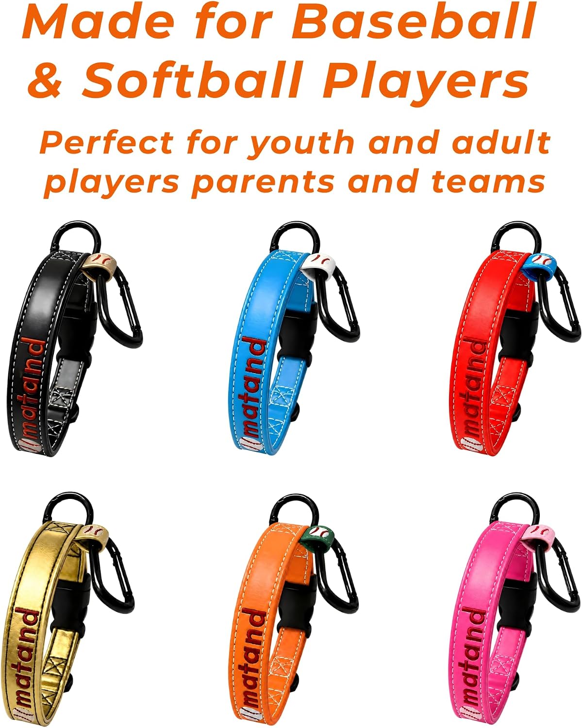 Baseball Glove Clip for Bag with Openable D-Ring |Multiple Colors