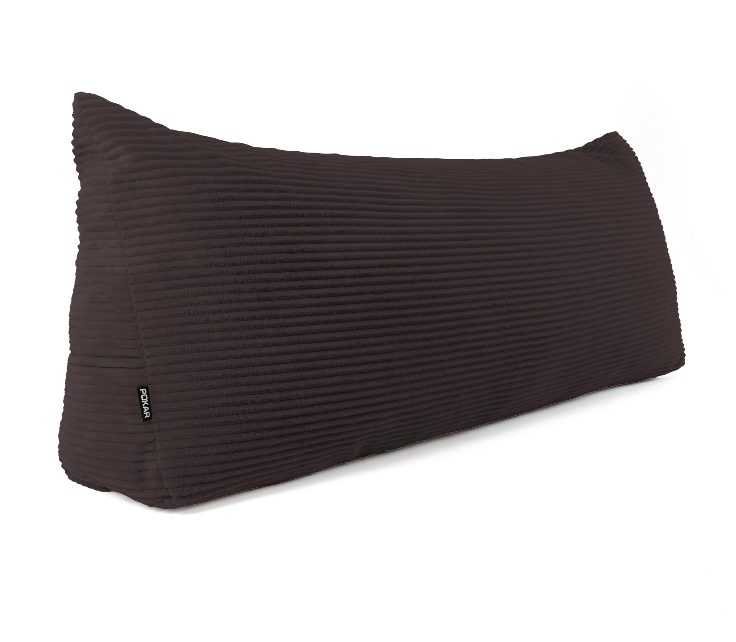POKAR Wedge Pillow 100x50x20 cm | Reading Pillow with Back Support for Sofa and Bed | Large Backrest Cushion with Side Pockets | Headboard Triangular Cushion | Oeko Tex 100 Certified | Brown โ image 1