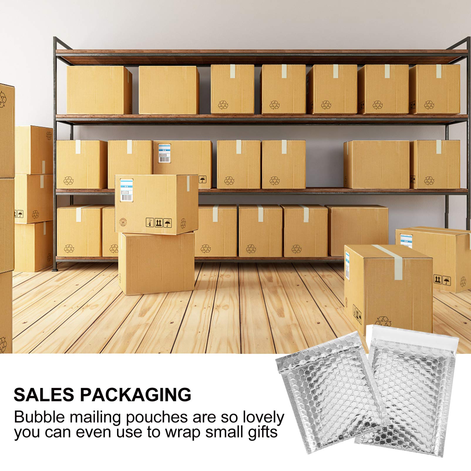 Gatuida Enveloppes à Bulles Argentées Pochettes Rembourrées en Makrofol 100 Auto-scellantes pour Emballage et Expédition Adaptées aux Cosmétiques et Accessoires