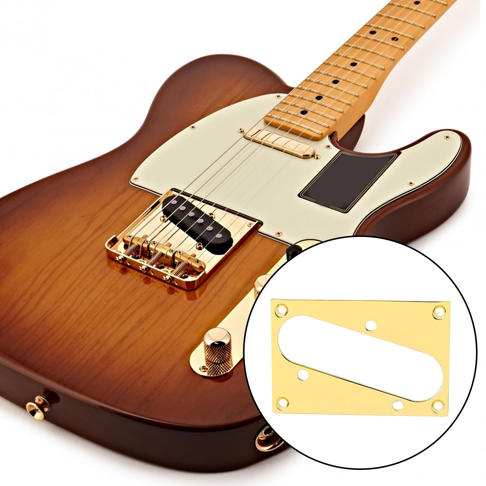 Briny River Guitar Bridge Pickup Mounting Frame Compatible with Telecaster Tele Guitars 77 x 50mm (Gold) - Image 4
