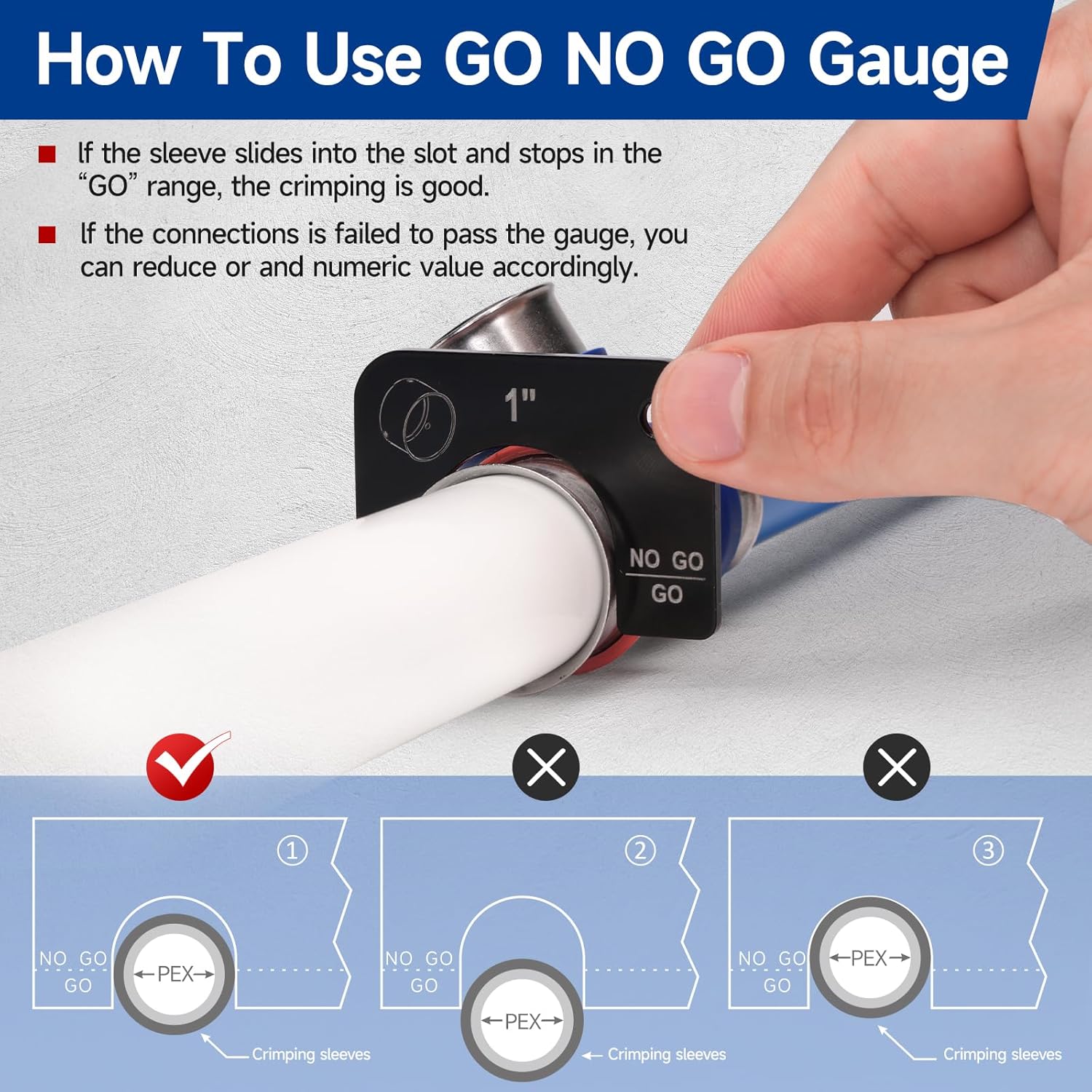 iCrimp 1-Inch Angle Head PEX Crimping Tool for Stainless Steel Press Sleeves - F877 Press Fit Tool, Compatible with Press Connect Systems