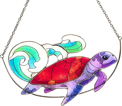 Miniatura 8 de Medusa para colgar en la ventana de vitral, panel interior atrapasoles de vida marina en el océano, decoración náutica para el hogar, pared, jardín