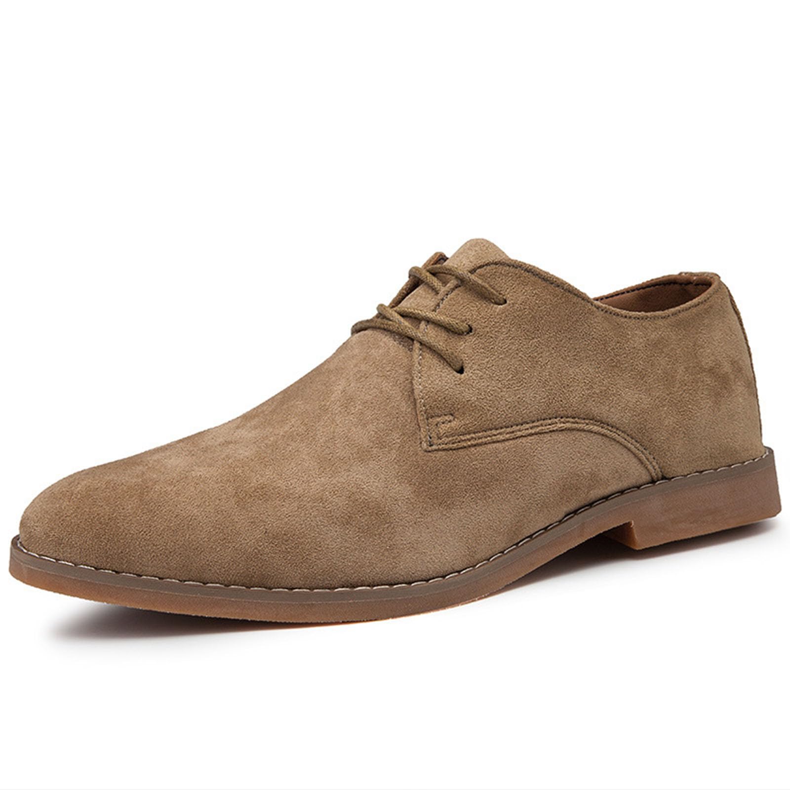 Mens Fashion British Style Suede Pointed Oxford Shoes Business Casual Comfortable Non-Slip Classic Dress Shoes