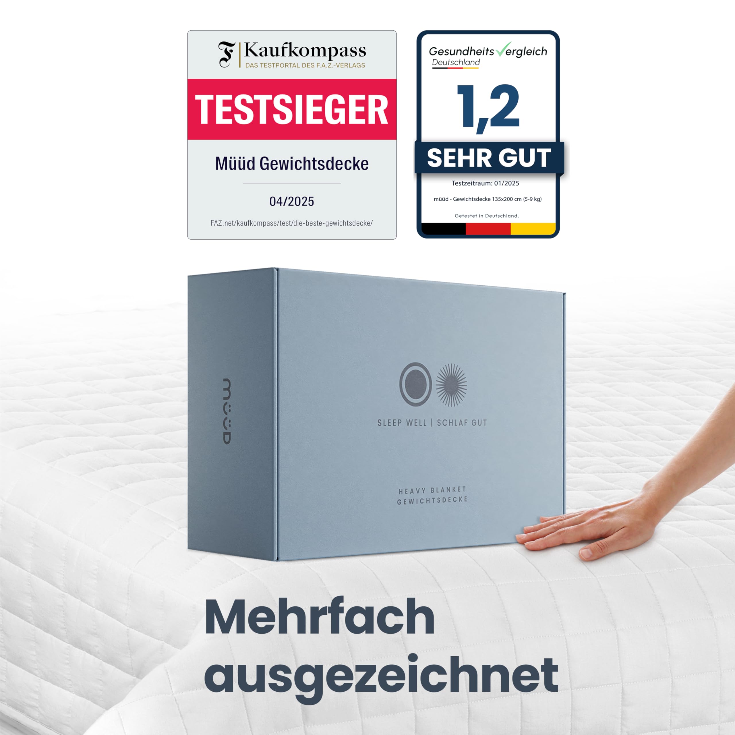 Gewichtsdecke 135x200 cm 7kg Therapiedecke 100% Baumwolle Weighted Blanket