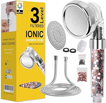 Pommeau De Douche Magichome Avec Filtre 20 Étapes - Haute Pression, 3 Jets, Économie D'Eau 45% - Tuyau 1,5 M Inclus