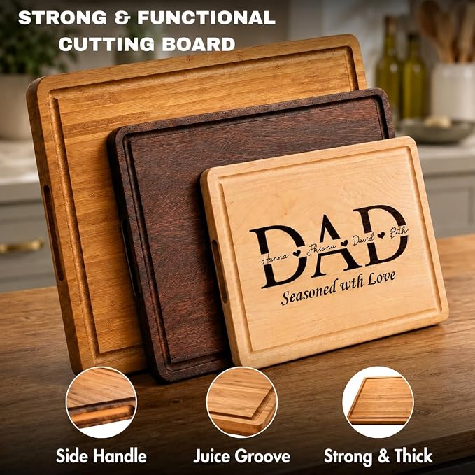 Tabla de cortar rectangular personalizada para papá miniatura 8